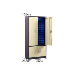 臻远 ZYLJG-W102零件柜抽屉式工具柜电子元件柜螺丝柜物料柜48抽蓝色带门加工具柜中号