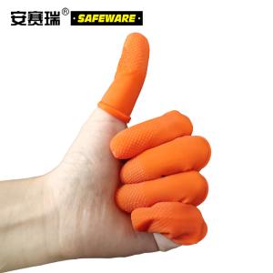安赛瑞 麻点防滑乳胶手指套(600只装)L 橙色 乳胶手指套 浮点防滑防护指套 会计点钞手指套 12513
