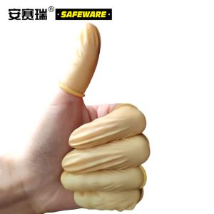 安赛瑞 乳胶手指套 加厚防滑防尘指套 美甲点钞电子车间 1000个装均码米黄 12518
