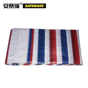 安赛瑞 加厚彩条防雨防水布 塑料防晒防尘防风雨篷布2.95×4m 三色 12449