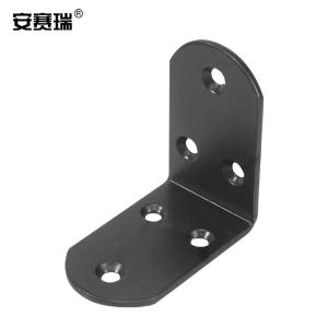 安赛瑞 不锈钢直角角码 90度直角支架 L型角码 三角固定支架 黑色 38×65×3mm(4个装)22487