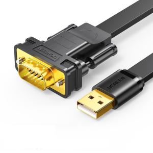 UGREEN(绿联)USB转RS232串口连接转换线 DB9针公头串口连接调试线 适用Com口数控机床收银机 2米 20218