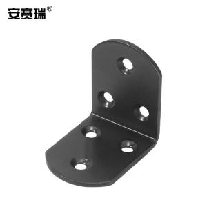 安赛瑞 不锈钢直角角码 90度直角支架 L型角码 三角固定支架 黑色 38×50×3mm(4个装)22486