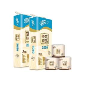 清风B22AA1C原木纯品3层平纹205段卷筒卫生纸 10卷-1提