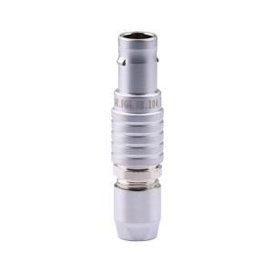 LICQ M9圆形推拉自锁连接器直式插头4芯52线夹非护套 BR.FGG.0B.104.CSAD52