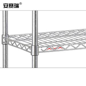 安赛瑞 手推车 镀铬线网可移动搬运工具车 电商物流车间物料周转车分拣货车120×45×103cm 三层 200393