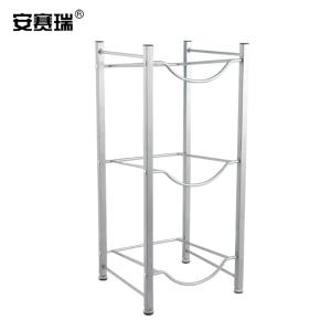 安赛瑞 饮水桶放置架 公司办公室仓库桶装水收纳架 3层矿泉水饮用水储物支架 陈列架置物架 金属银色 24765