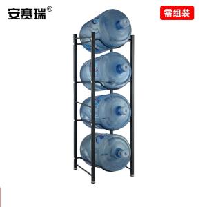 安赛瑞 饮水桶放置架 公司办公室仓库桶装水收纳架 4层饮用水陈列架 工业灰色 24768