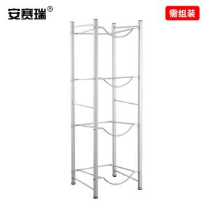 安赛瑞 饮水桶放置架 公司办公室仓库桶装水收纳架 4层矿泉水饮用水储物支架 陈列架置物架 金属银色 24767