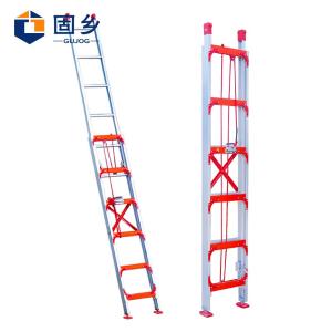 固乡 升降铝合金梯伸缩梯子升降梯工程梯子直梯单面梯 升降直梯高4米(铝合金厚2mm)