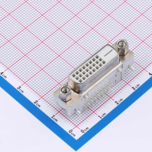 DVI 24P+1 90度 插板 带螺丝 白胶