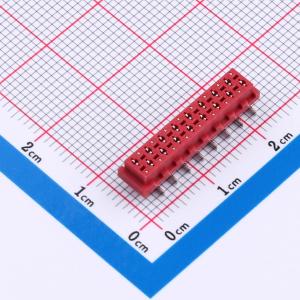 1.27x1.5mm SMT6.9母头,无耳有台单缺大红色,9T料,16P