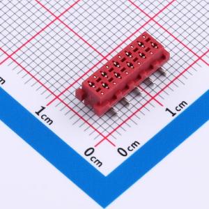 1.27x1.5mm SMT6.9母头,无耳有台单缺大红色,9T料,10P