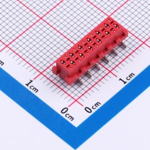 1.27x1.5mm SMT6.9母头,无耳有台单缺大红色,9T料,12P