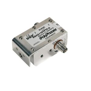 射频同轴浪涌保护器,TNC F/F, 800MHz~ 2.5GHz, 300W, IP67,最大电压为 15 V, 500uJ, 20kA,混合, 支架向下, 孔安装