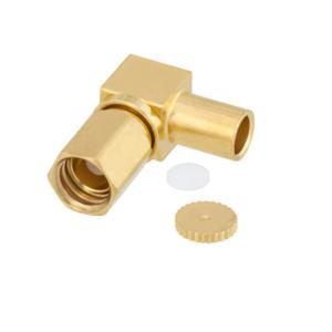 SSMC公头直角型连接器,焊接式,适用于同轴电缆  PE-SR405AL, PE-SR405FL, PE-SR405FLJ, PE-SR405TN, RG405