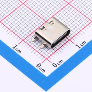 冲电USB Type-C 6PIN母座全贴板式 连接器类型：板端Type-C母座 触点数量：6P 端口数量：1 安装方式：外壳+端子全SMD 盐雾24H+  使用寿命：10000次+