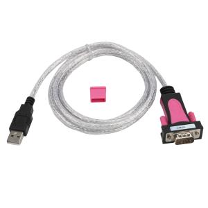粉色 力特科技(Z-TEK) USB2.0 转 RS232 DB9针 工业级通用串口线 1.8M 原装英国FTDI芯片 ZE533C