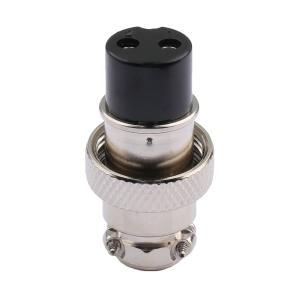 LICQ GX16连接器插头2针2芯圆形螺纹(线缆)连接器 AD.MT.GX16.302.NYA
