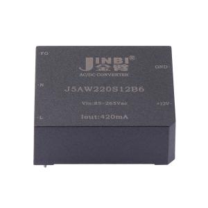 金臂 J5AW220S12B6 5W,AC-DC,单路12V输出,2500V隔离