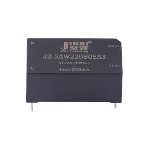 金臂 J2.5AW220S05A3 2.5w,AC-DC,单路5V输出,2500V隔离
