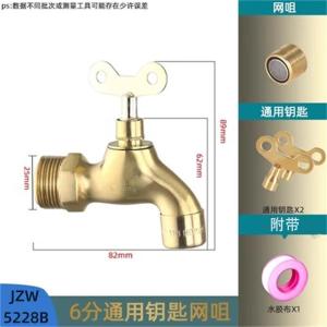 家中王带锁水龙头全铜户外防盗水4分带钥匙洗衣机龙头室外拖把池6分单冷 6分通用钥匙平嘴