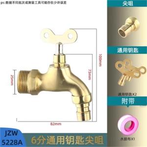 家中王带锁水龙头全铜户外防盗水4分带钥匙洗衣机龙头室外拖把池6分单冷 6分通用钥匙尖嘴