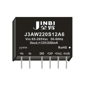 JINBI(金臂) 3w,AC-DC,单路12V输出,2500V隔离 J3AW220S12A6
