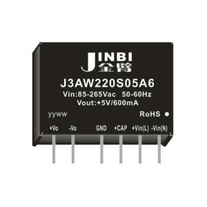 JINBI(金臂) 3w,AC-DC,单路5V输出,2500V隔离 J3AW220S05A6
