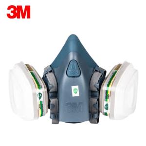 3M7502+6006硅胶防毒面具7件套防护多种气体甲醛酸性有机蒸汽化工气体实验防护  1套(七件套)