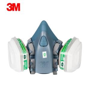3M7502+6004硅胶防毒面具7件套防氨和甲氨实验化工气体工业粉尘防护  1套(七件套)