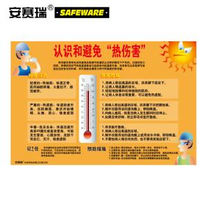 安赛瑞 安全教育挂图(认识和避免热伤害)安全宣传海报 塑料板 50×75cm 30425