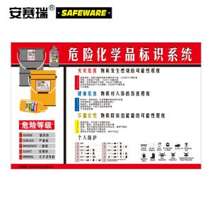 安赛瑞 安全教育挂画(危险化学品标识系统)危化品宣传海报 塑料板 50×75cm 30409