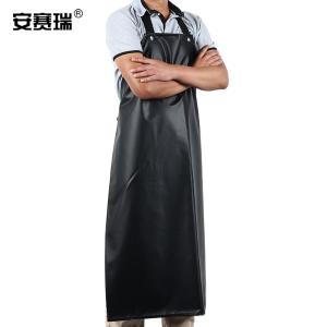 安赛瑞 PVC加厚防水围裙 套头罩衣 无袖耐磨围腰 食堂工业防油污 高120cm 黑色 300179