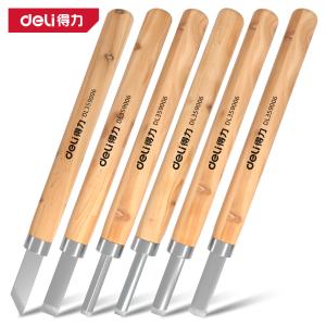 deli得力DL359006木柄雕刻刀6件套(黄)(把)