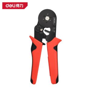 deli得力DL-L06自调式六方端子压接钳0.25-6mm2(红)(把)