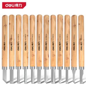 deli得力DL359012木柄雕刻刀12件套(黄)(把)