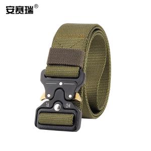 安赛瑞 户外战术腰带 多功能作训腰带户外装备裤腰带 尼龙工装腰带 3.8cm宽 卡其 300401