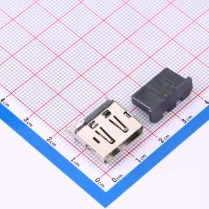 DP母座 20P母座立式贴片H=13.0 外壳脚3.0mm