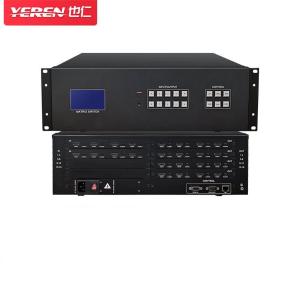 也仁HDMI矩阵切换器8进16出4K高清无缝切换 画面拼接矩阵带音频分离 插卡式多屏拼接控制系统 YR-AL08