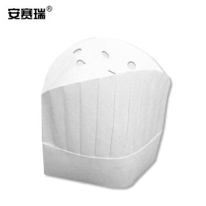 安赛瑞 一次性无纺布高圆厨师帽(50顶装)加厚型餐厅食堂厨师帽子 39971