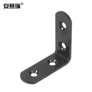 安赛瑞 不锈钢直角角码 90度直角支架 L型角码 三角固定支架 黑色 19×65×3mm(4个装)22482