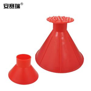 安赛瑞 汽车除雪铲 车用除冰铲玻璃除霜工具 多功能锥形刮雪扫雪装备 套装红色 330069