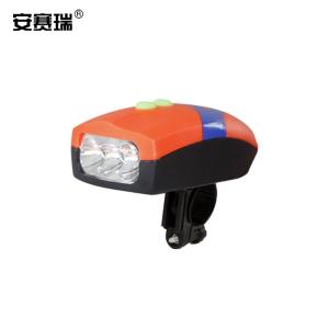 安赛瑞 自行车灯前灯 夜照明带喇叭灯 车铃铛强光手电筒 夜骑灯  橘色 311205