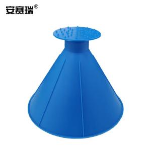 安赛瑞 汽车除雪铲 车用除冰铲玻璃除霜工具 多功能锥形刮雪扫雪装备大号蓝色 330065