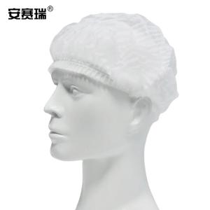 安赛瑞 一次性无纺布帽子(100只装)白色 无尘室头套防落发帽 无纺布发套条形帽 39940