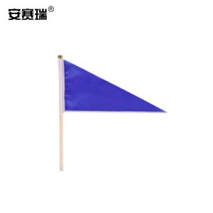 安赛瑞 三角手摇实心杆小彩旗 14x21cm手摇指挥裁判旗 100面装 蓝色 311119