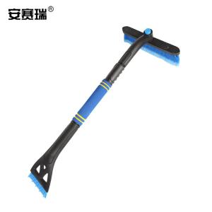 安赛瑞 除雪铲 三合一锁扣伸缩型冰雪铲 车用多功能扫雪工具刮雪刷子 蓝色 330014