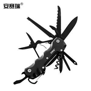 安赛瑞 应急户外折叠工具刀 多功能野外生存 12开组合刀剪 应急刀具 311146