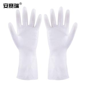 安赛瑞 半透明清洁手套 防水耐磨加厚厨房家务洗碗洗衣 薄款长30cm1双装 28708